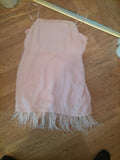Topshop 14 Pink Sleeveless Fluffy Hem Short Dress