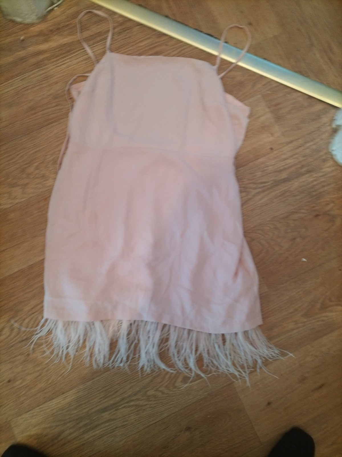 Topshop 14 Pink Sleeveless Fluffy Hem Short Dress