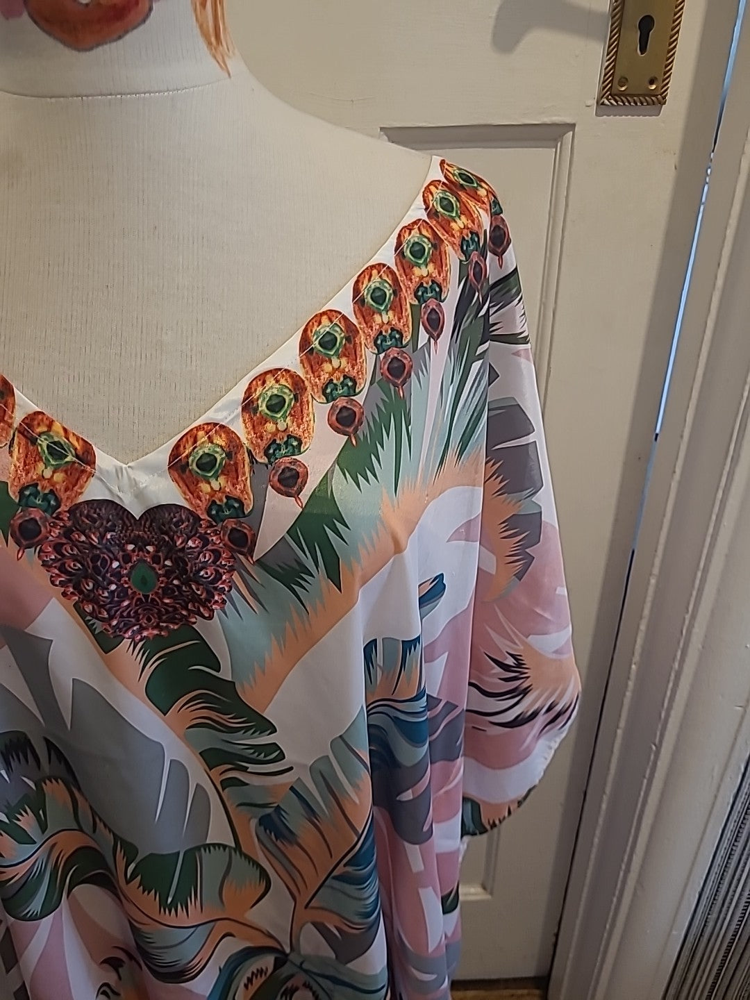 Ladies One Size Multi Floral Short Sleeved Oversized Blouse