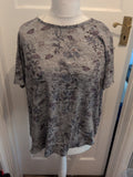 Debenhams 20 Grey Floral Short Sleeve T-shirt