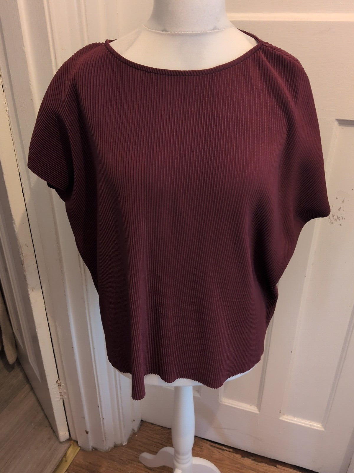 Tu 14 Purple Crinkle Short Sleeve Blouse
