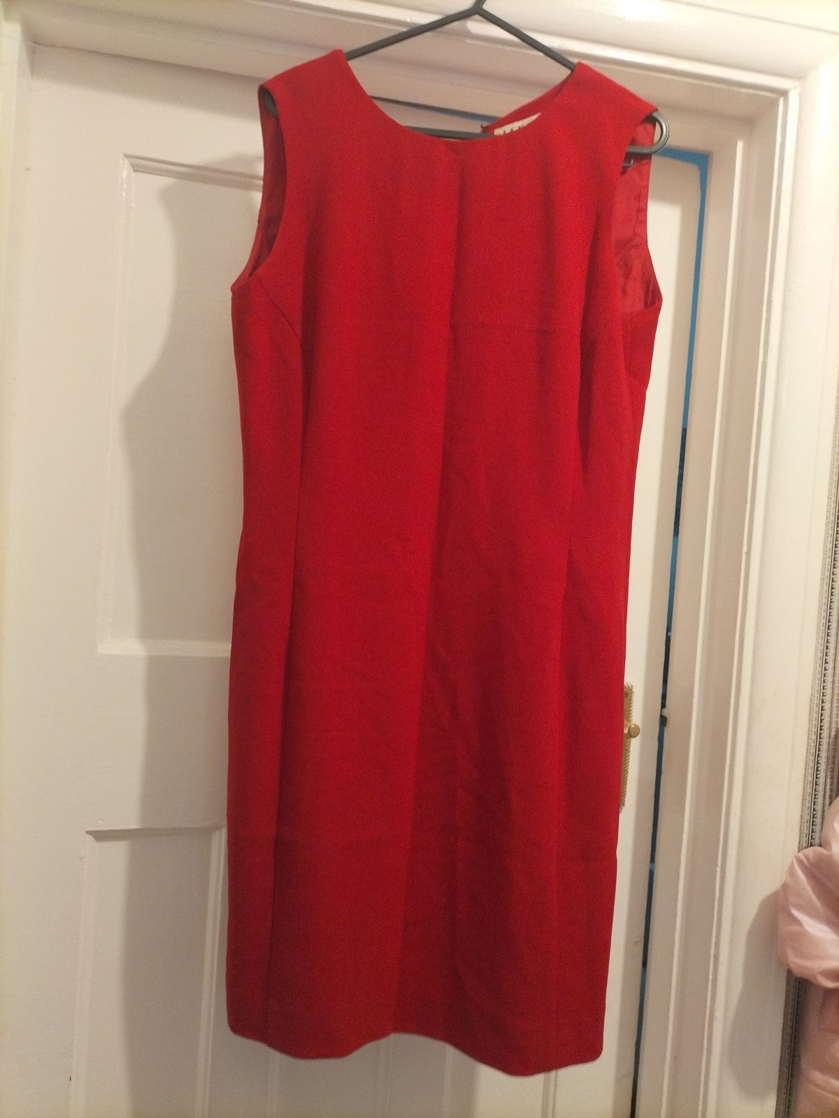 Ladies Jaeger Size 10 Red Lined Sleeveless Dress