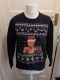 Just Hoods Medium Navy Christmas Print Pullover Jumper