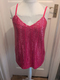 Next Petite 16 Pink Sequin Sleeveless Top