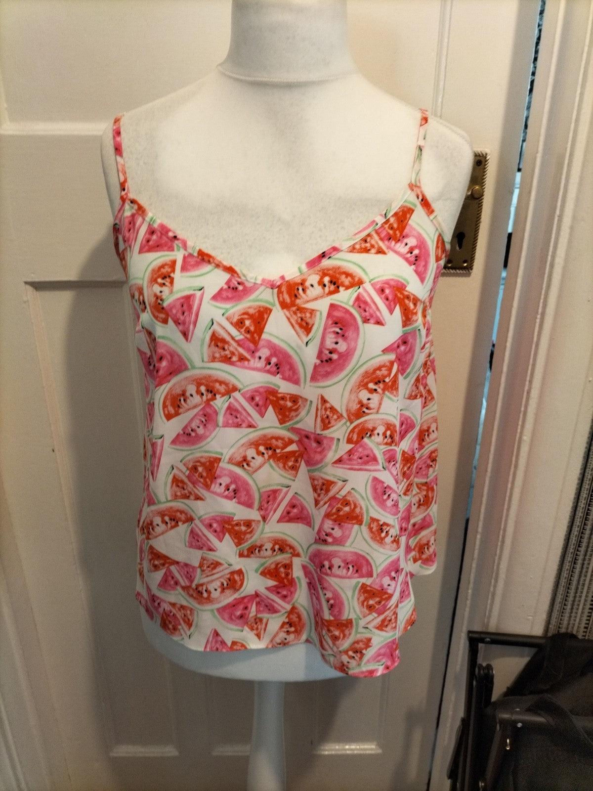 Ladies Primark Size 12 Pink Watermelon Sleeveless Cami Top