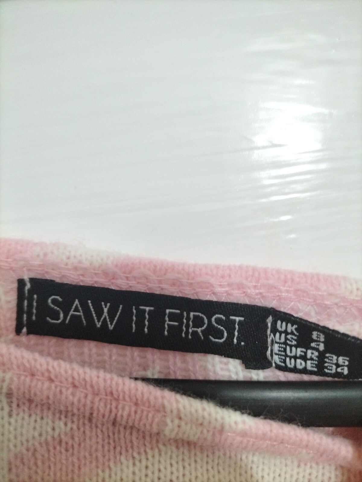 Ladies I Saw It First Size 8 Pink And White Long Sleeved Jumper