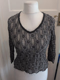 Per Una 12 Crinkle Semi See Through Blouse Long Sleeve