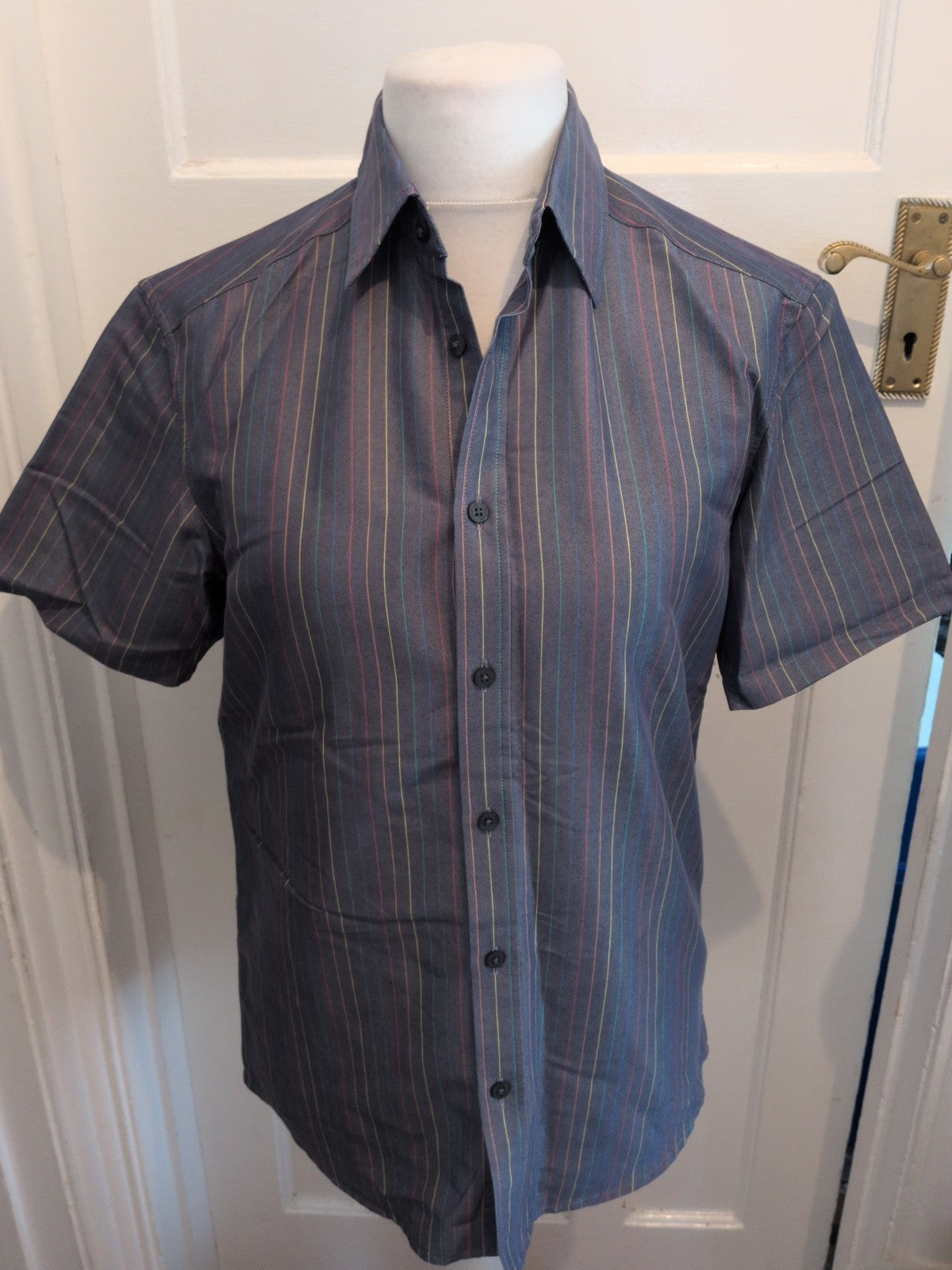 Autograph Small Soft Touch Silver Stripe Short Sleeve Shirt
