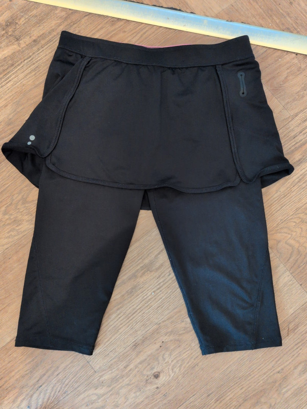 Ladies Tu Medium Black Crop Leggings With Skort