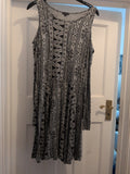 River Island 10 Grey And Black Open Shoulder Dress