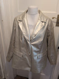 Shein Curve 2XL Shiny Beige/Cream Lined Blazer Padded