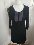 Ladies Boden Size 10 Black Long Sleeved Frill Centre 3/4 Sleeved Dress
