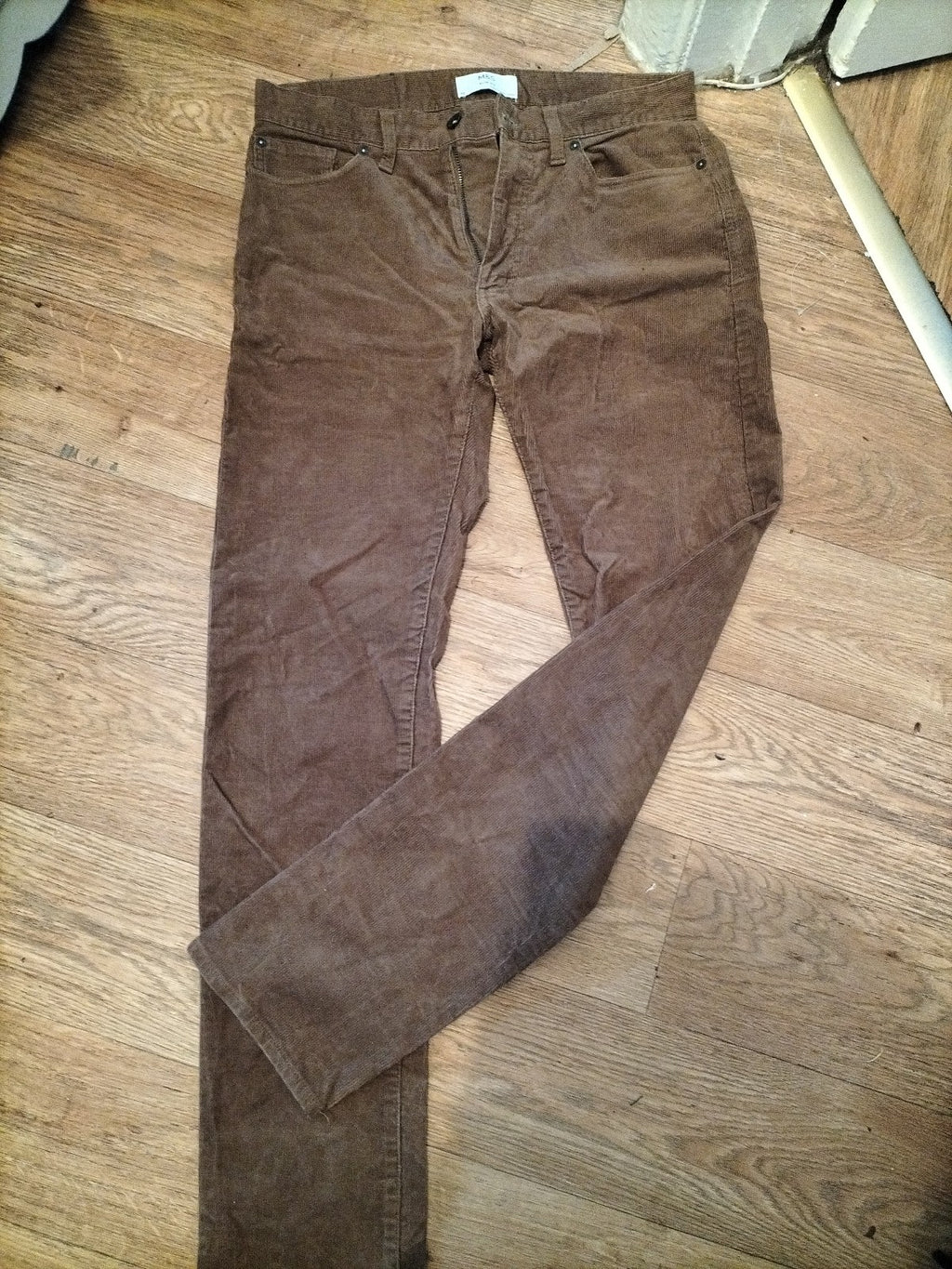 Mens M&S Size 30x33 Caramel Ribbed Trousers