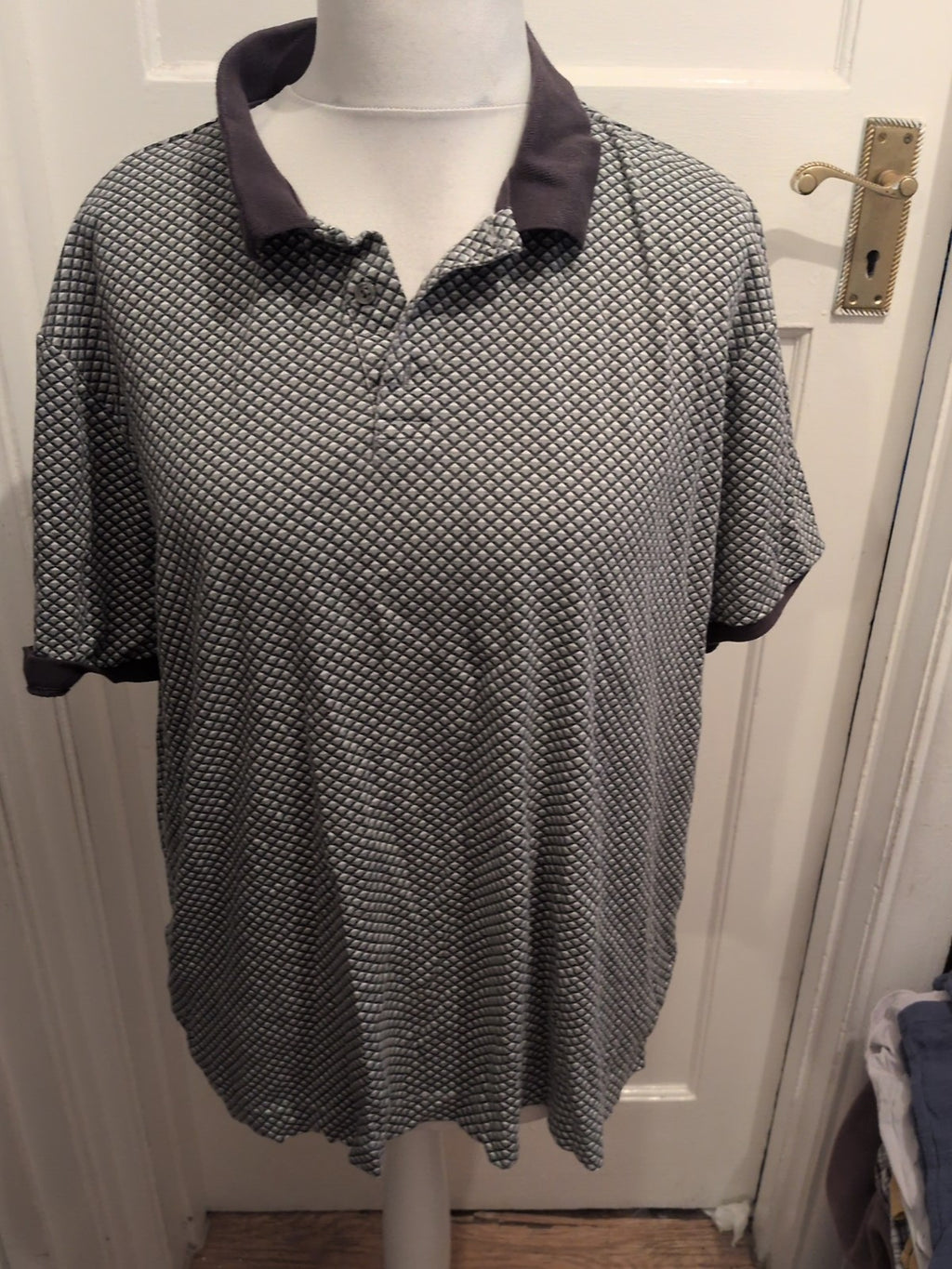 Mens Marks And Spencer Size 2XL Grey Mix Short Sleeve Polo Shirt
