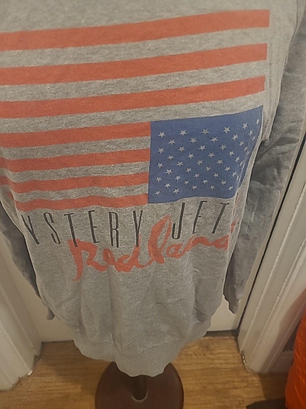 Mens Earth Positive Size Medium Grey Orange Long Sleeved Pullover Jumper