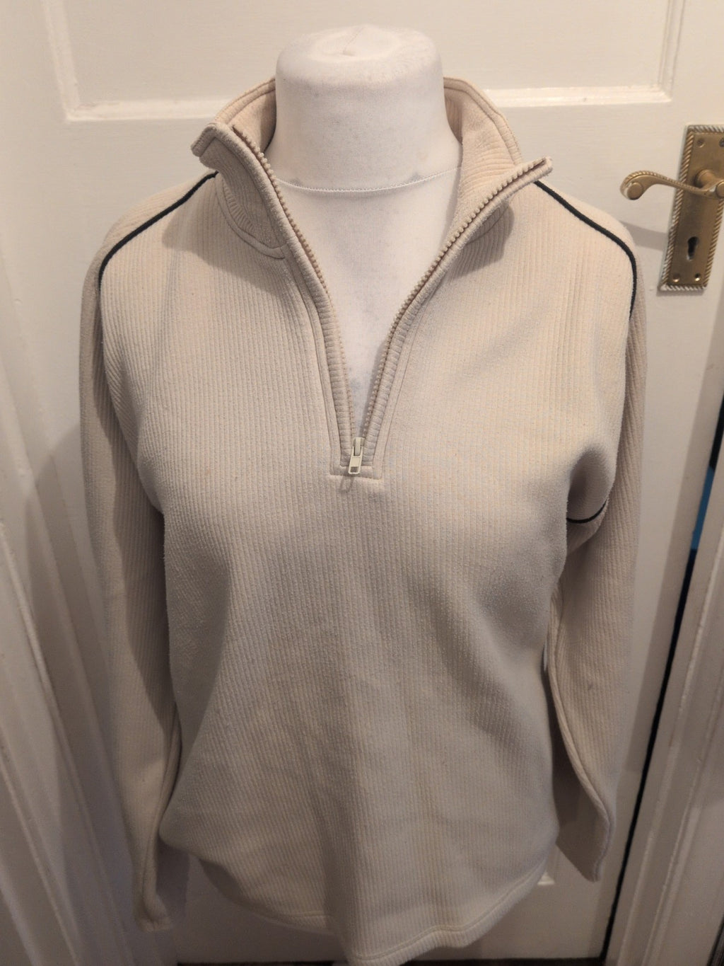 BHS Large Stroke Rib Long Sleeve Collared Jumper