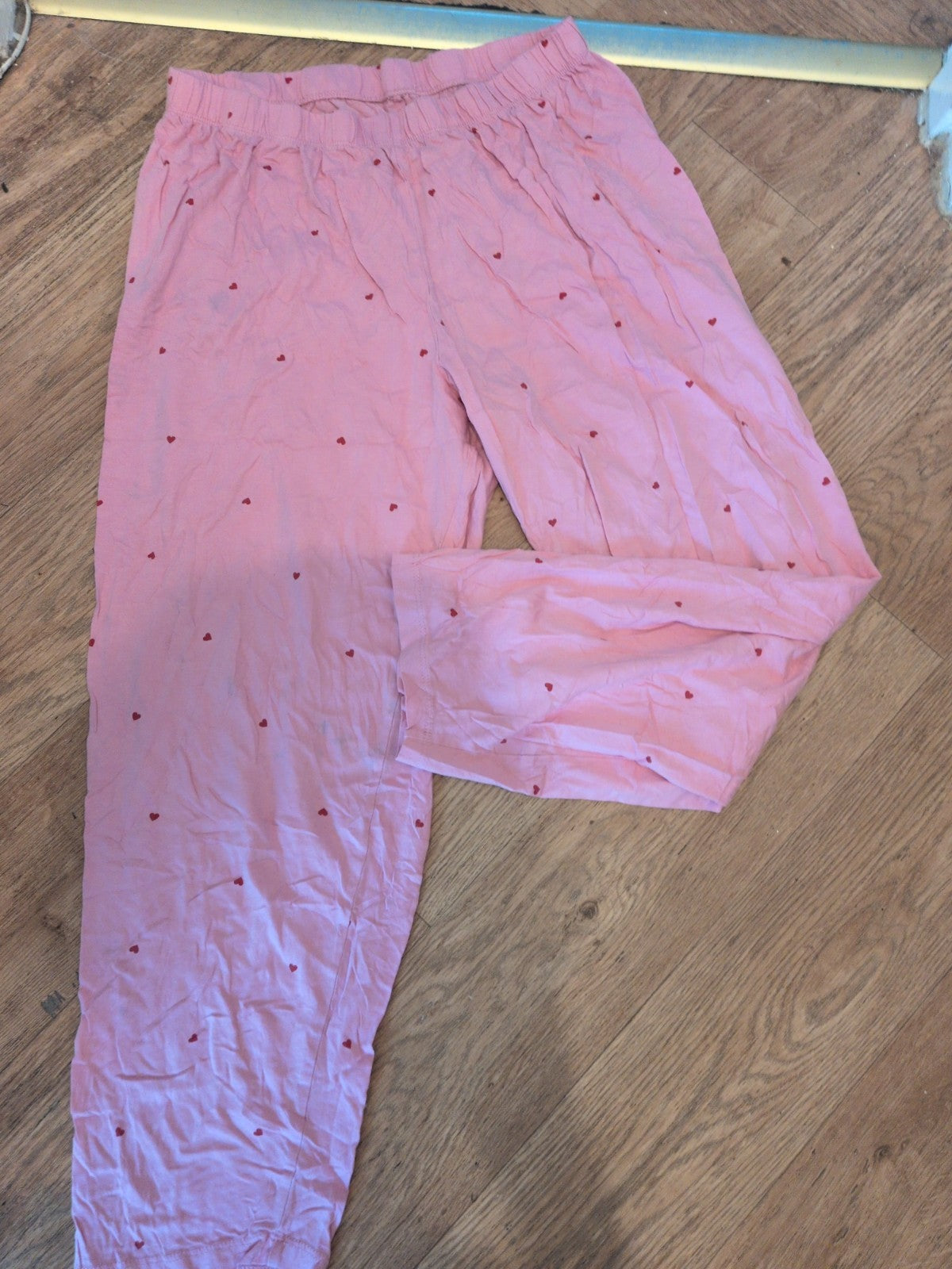 Primark 12-14 Pink Heart Elasticated Pyjama Bottoms