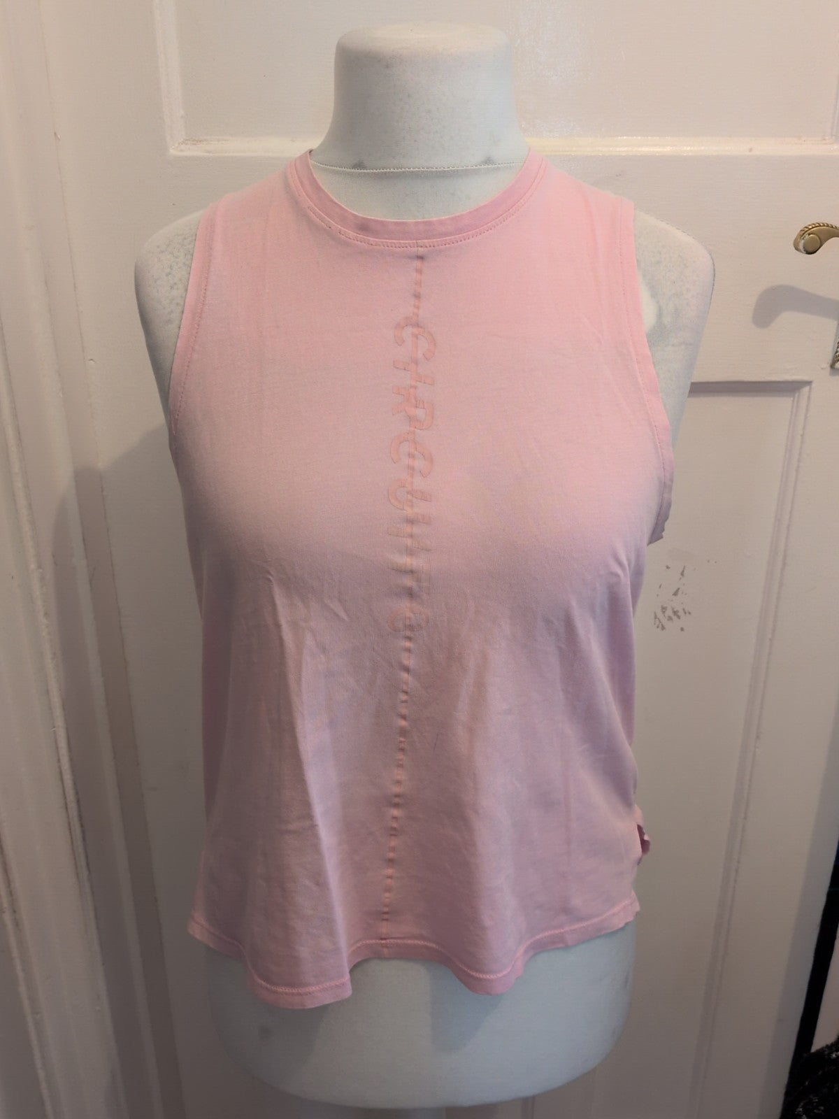 Circuit 10 Pink With Faint Print Sleeveless Gym Top