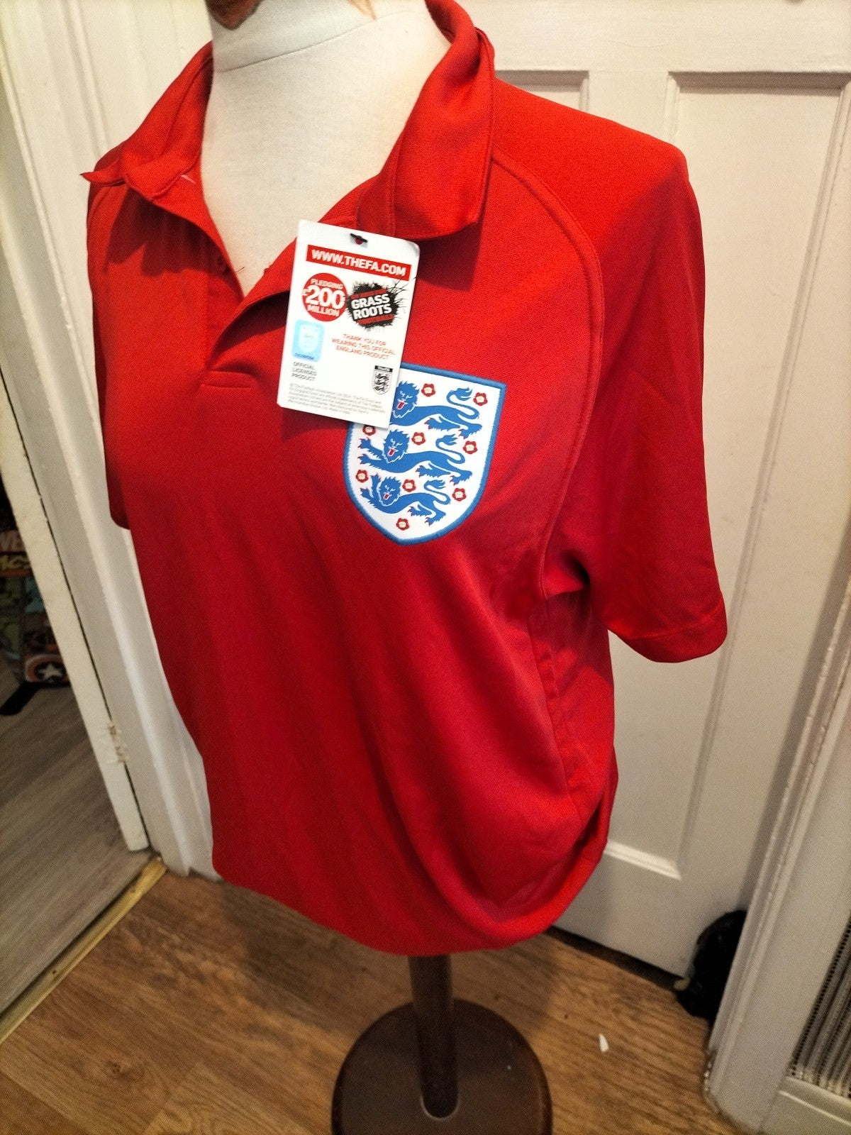 Brand New Mens Size Large Red England Tshirt(Mcleman On Back)