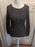 M&S Woman Medium Black And Silver Jumper