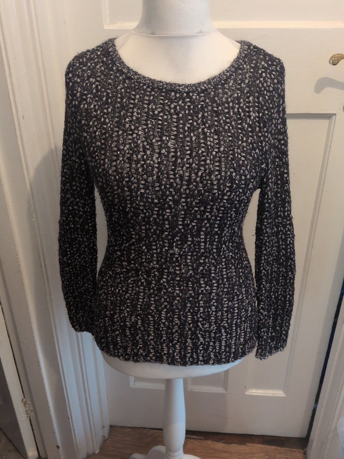 M&S Woman Medium Black And Silver Jumper