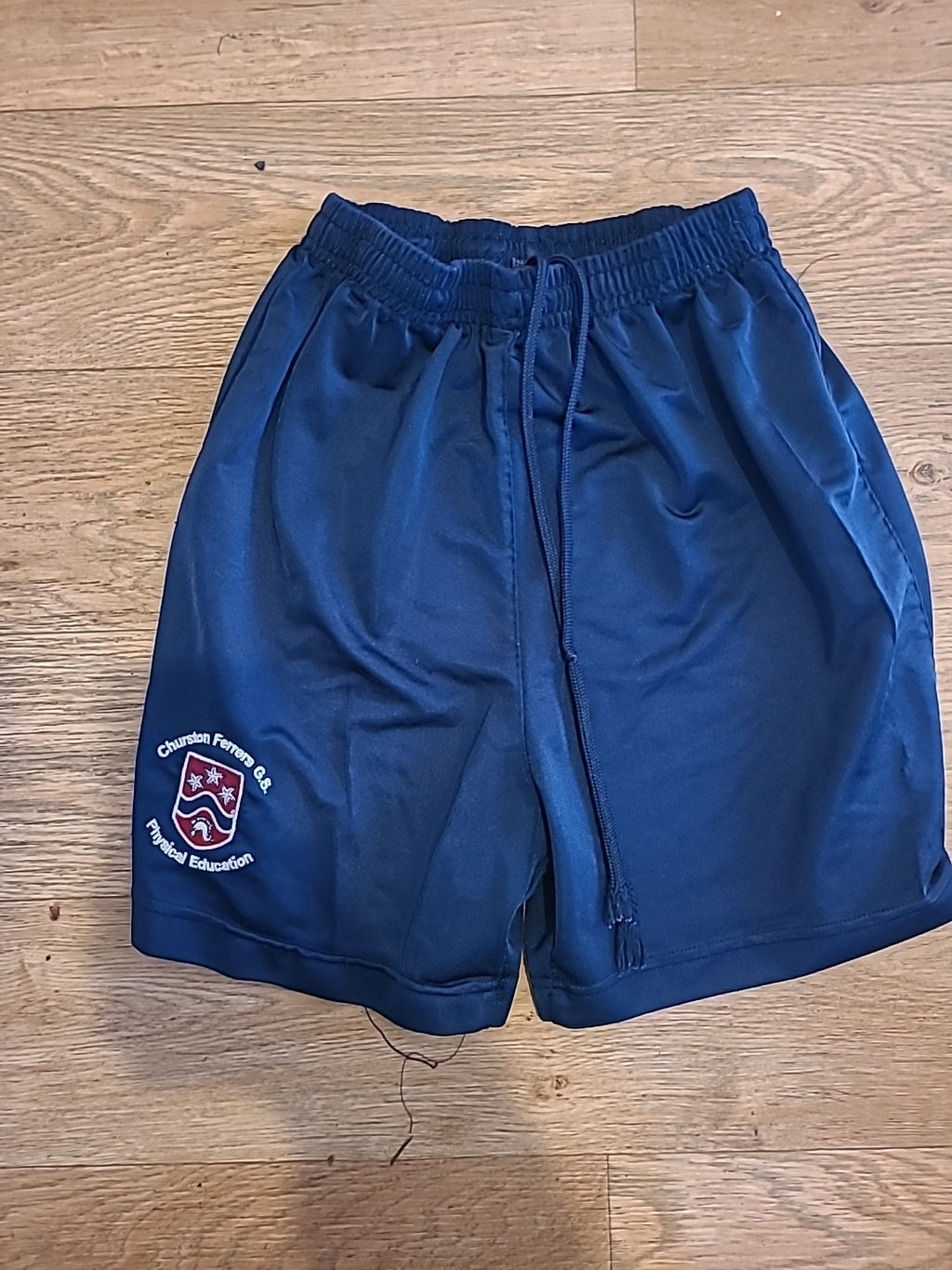 Boys Churston Grammer Size 26/28 Navy Elasticated Shorts