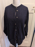 Marks And Spencer St Micheal 14 Navy Long Length Buttoned Cardigan