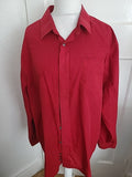 Mens George Size 2XL Red Long Sleeved Shirt 18-18.5"