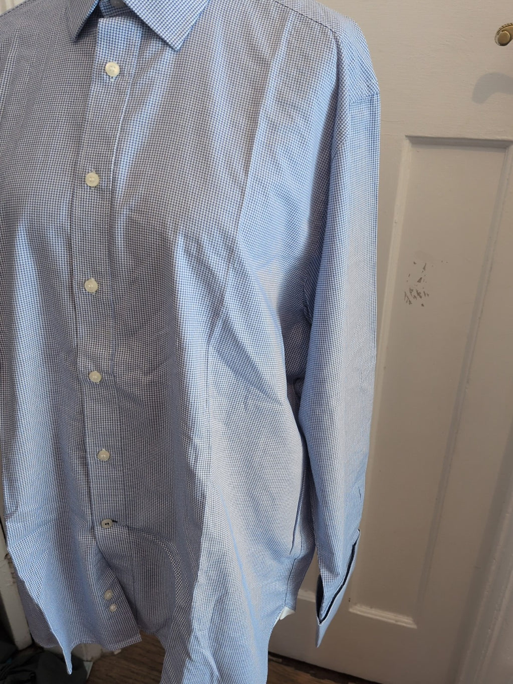 Skopes 17.5 Blue Patterned Long Sleeve Shirt Luxury Collection