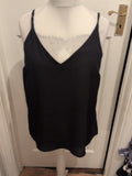 Papaya Woman 14 V Neck Black Sleeveless Slight See Through Blouse