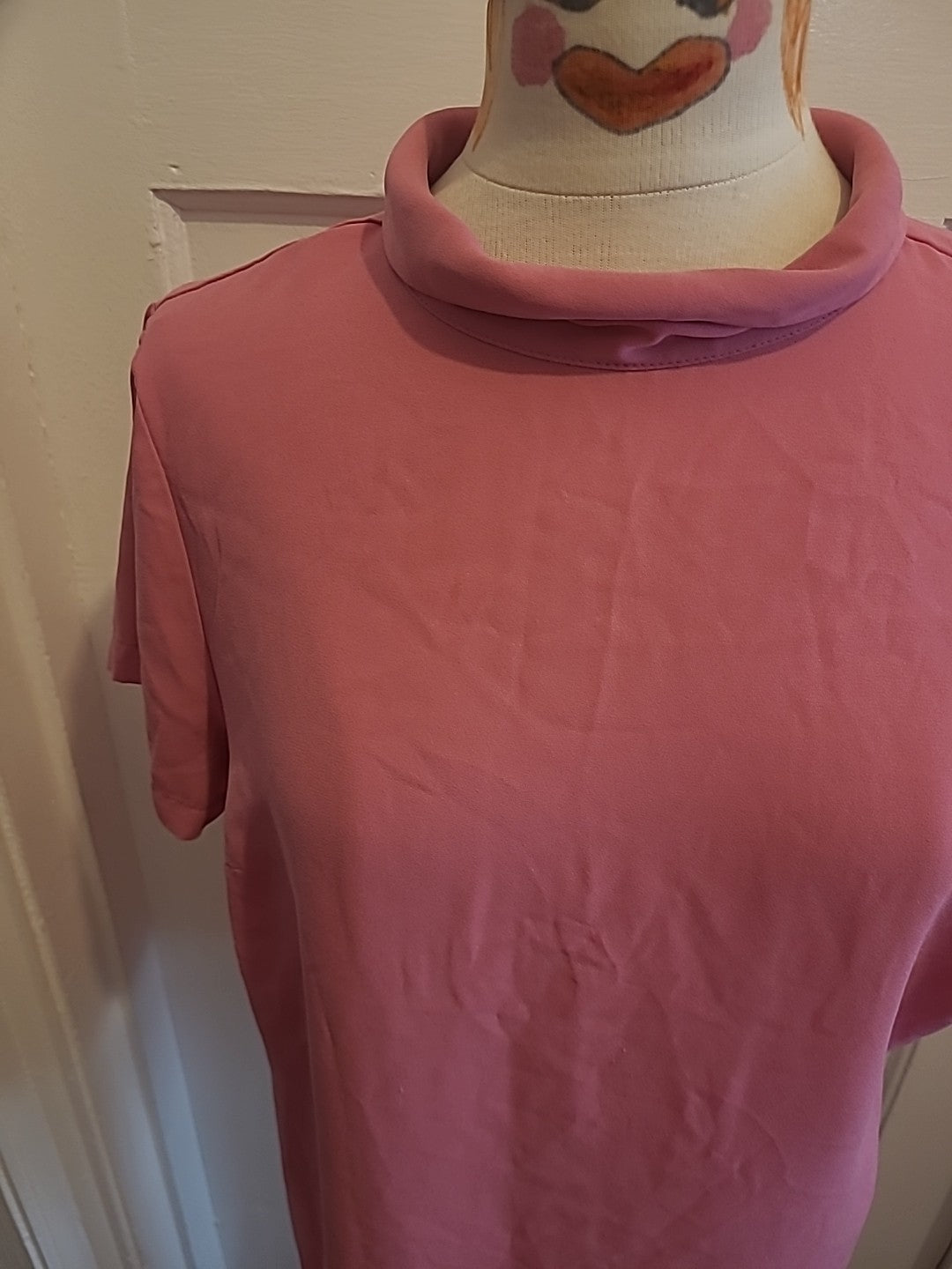 Ladies Marks And Spencer Size 16 Pink Fizz Collared Blouse