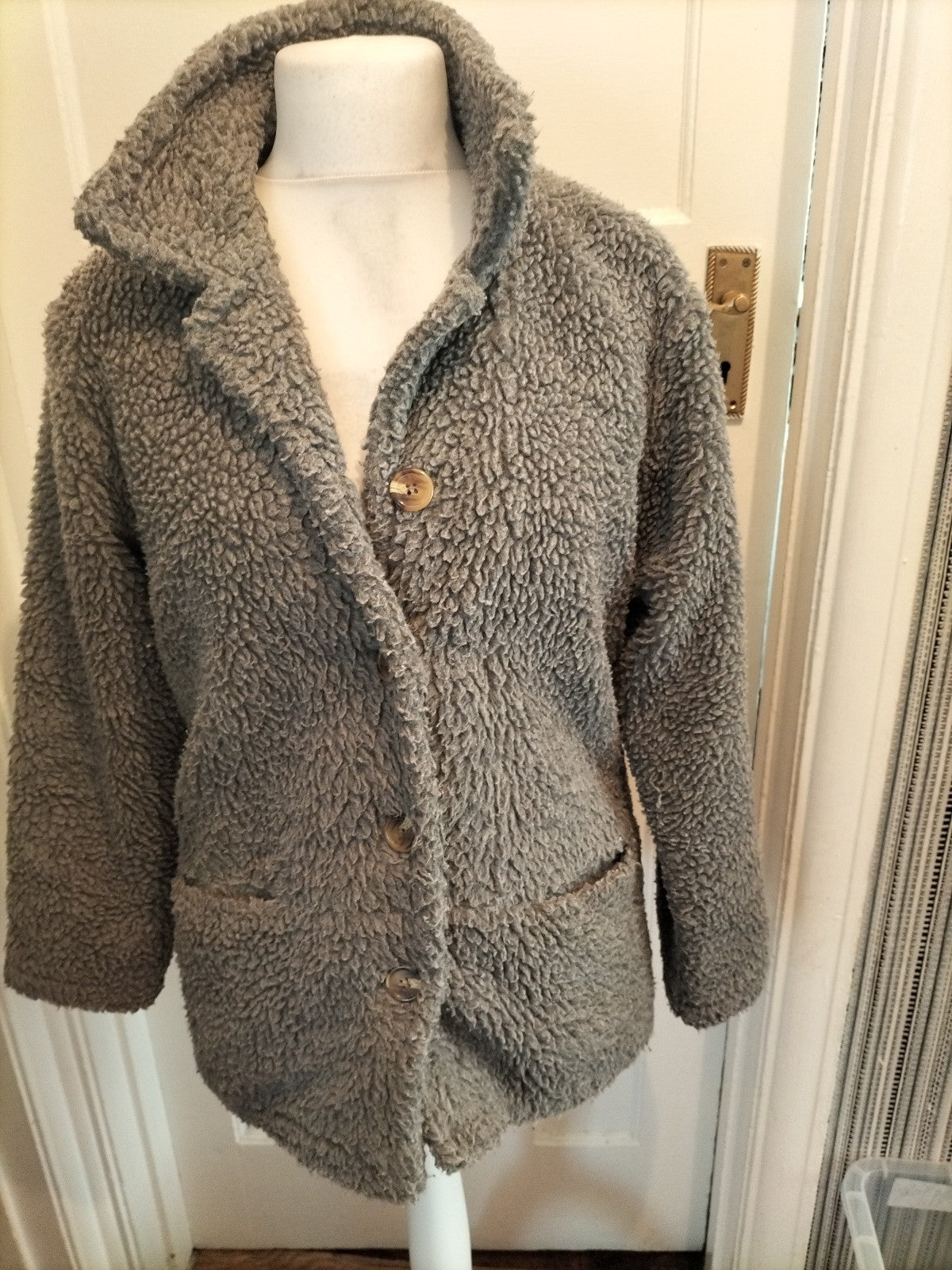Ladies Damart Size 10-12 Grey Warm Lined Blazer