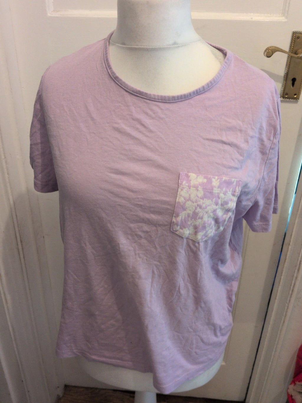 Ladies Tu Size Medium Pale Purple And White Pyjama Set