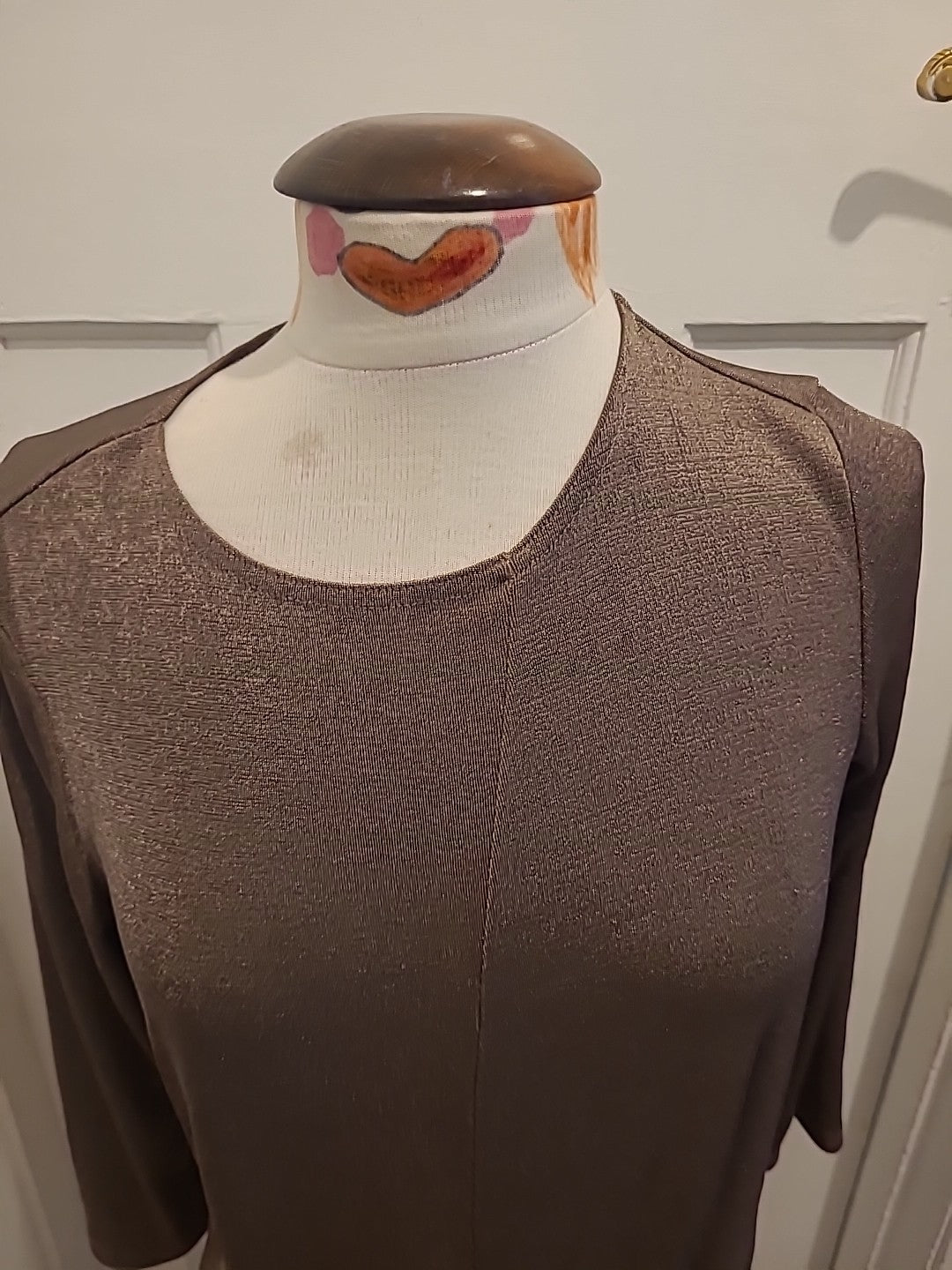 Ladies Kaleidoscope Size 14 Brown Shimmery Mid Sleeved Blouse