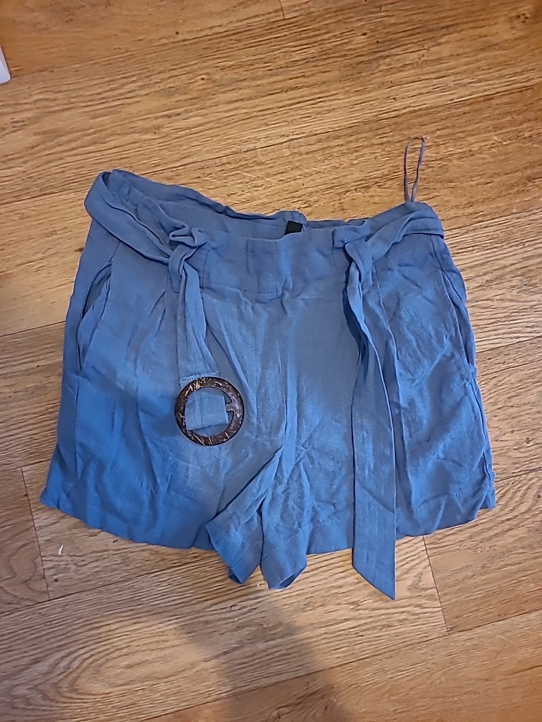 Ladies New Look Size 8 Blue Belted Shorts