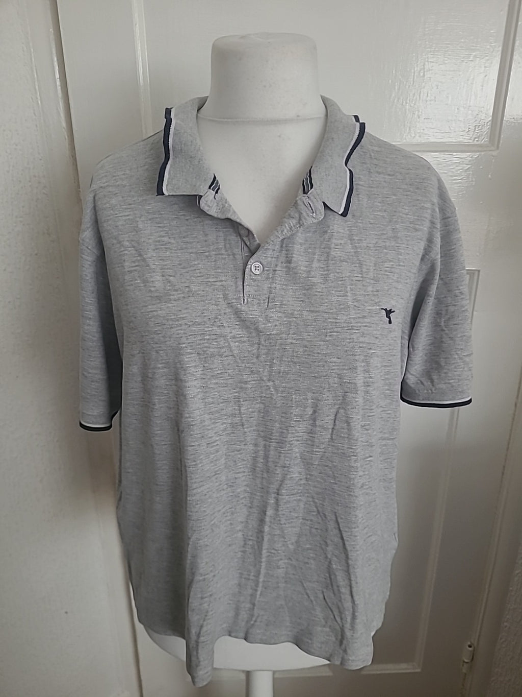Mens Studio Size XL Grey Short Sleeved Polo