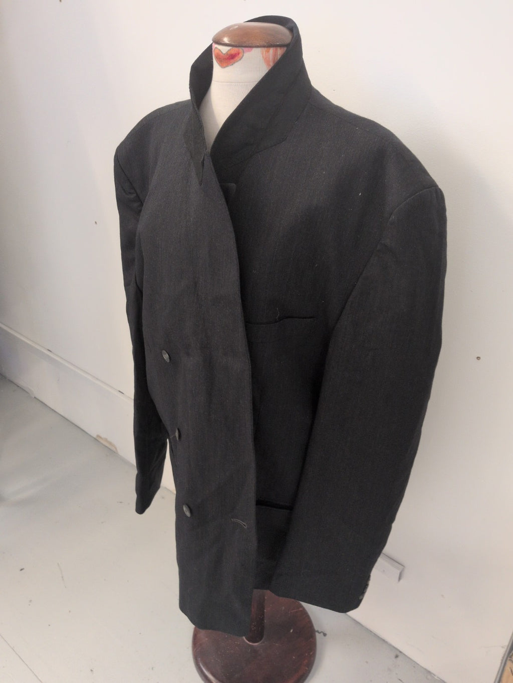 XL Dark Grey With Fleck Wool Suit Jacket