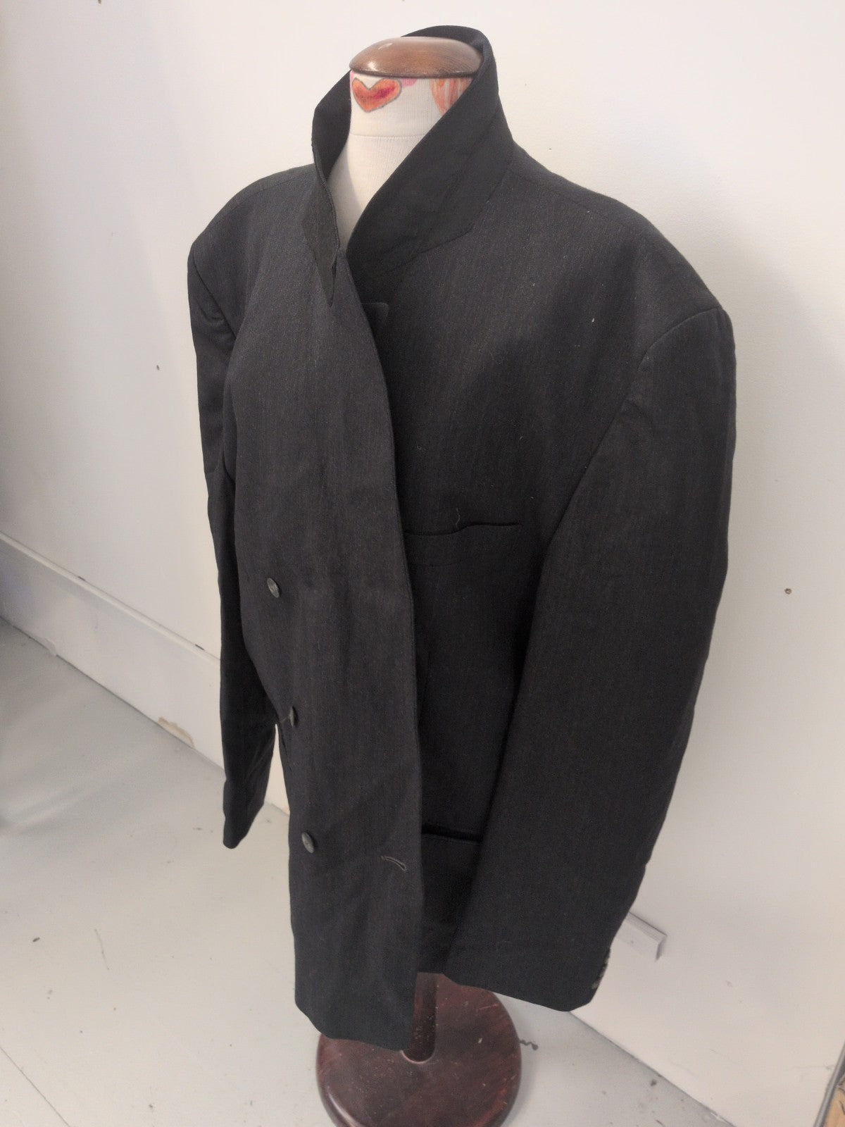 XL Dark Grey With Fleck Wool Suit Jacket