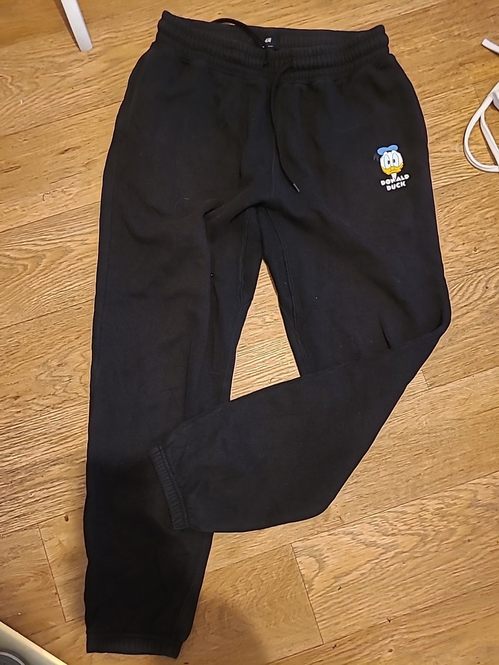 Ladies H&M Size Small Regular Fit Black Joggers Donald Duck