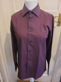 Mens Next Size 16" R Easy Iron Tailored Fit Long Sleeved Deep Purple Shirt