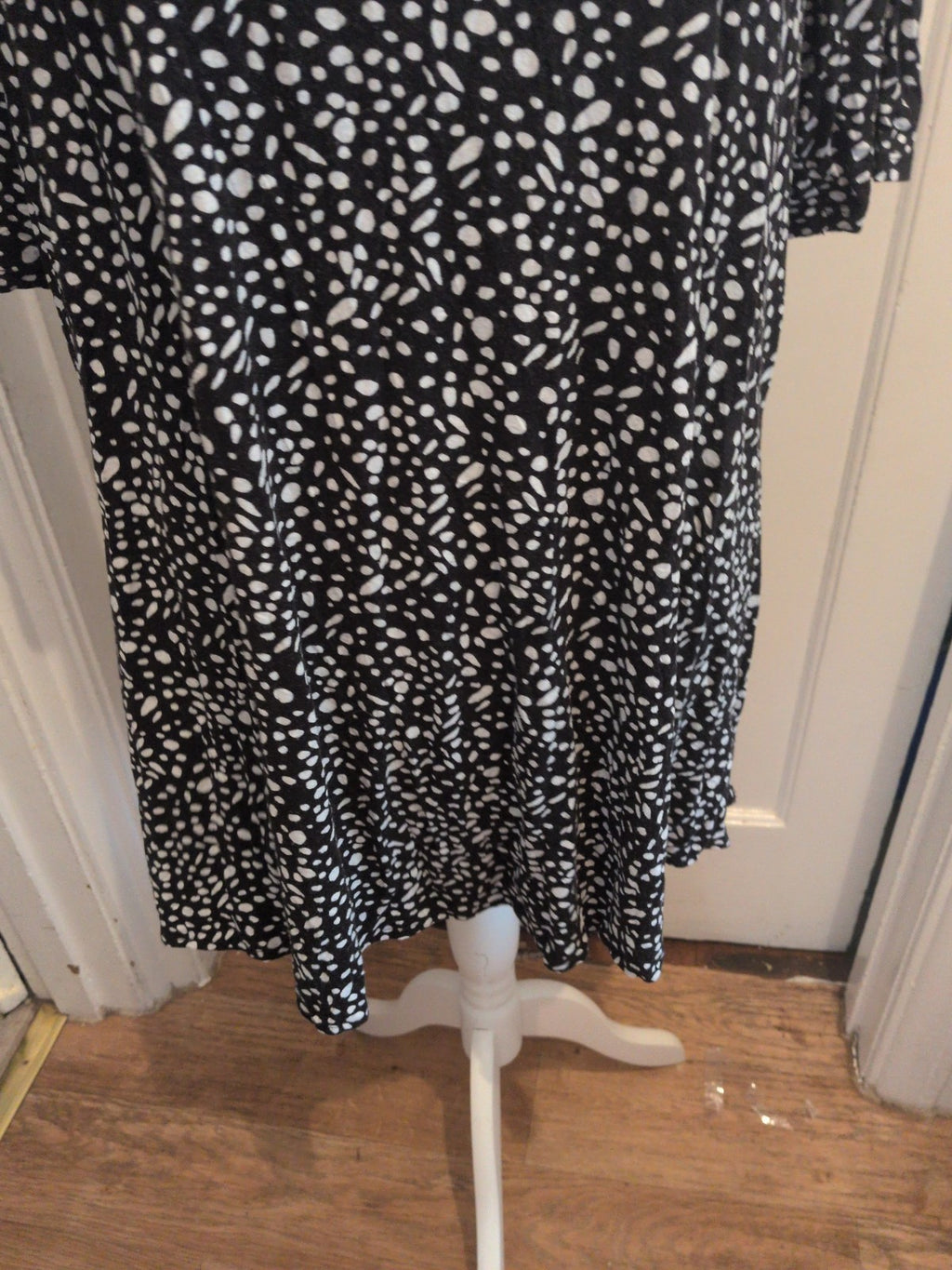 Bonmarche 20 Black And White Speckled Short Sleeve Blouse