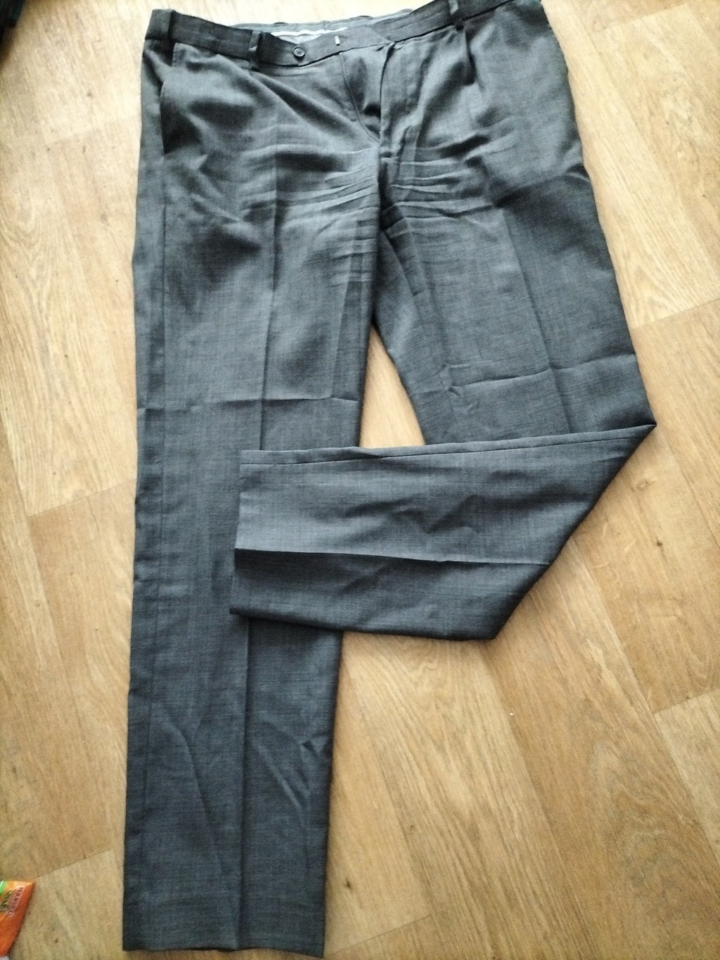 Mens M&S Collection Size 38/33 Grey Formal Smart Trousers