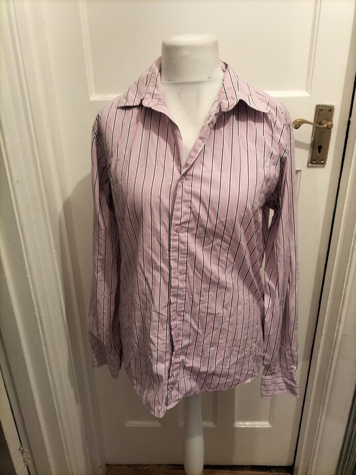Mens Guise Size M Purple Striped Long Sleeved Shirt