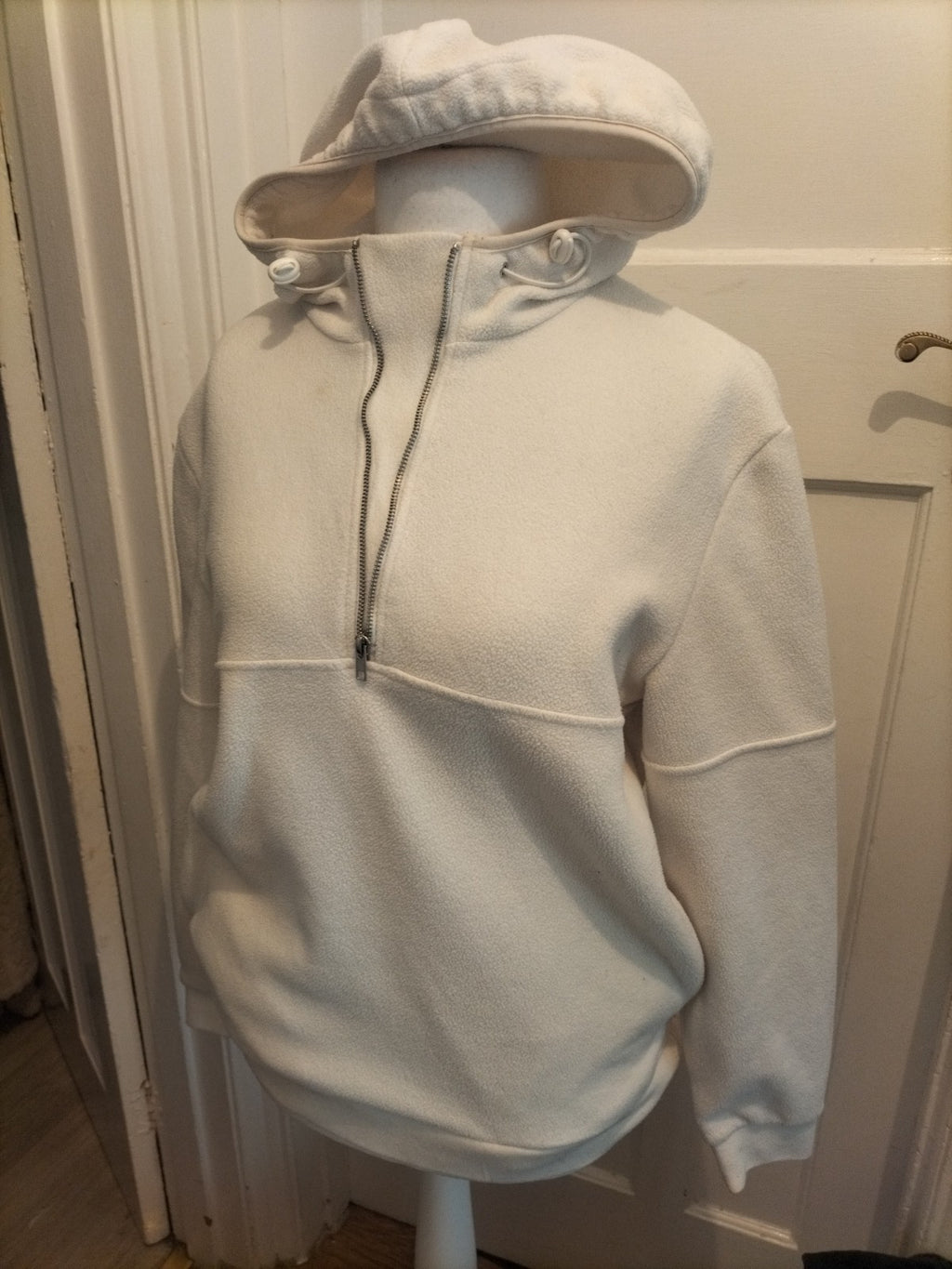 Topman Small Cream Hooded Pullover