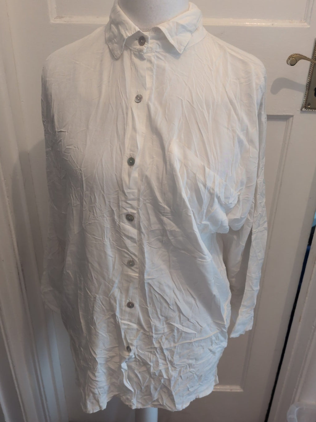 One Size Cream Long Sleeve Shirt Possibly Nightwear