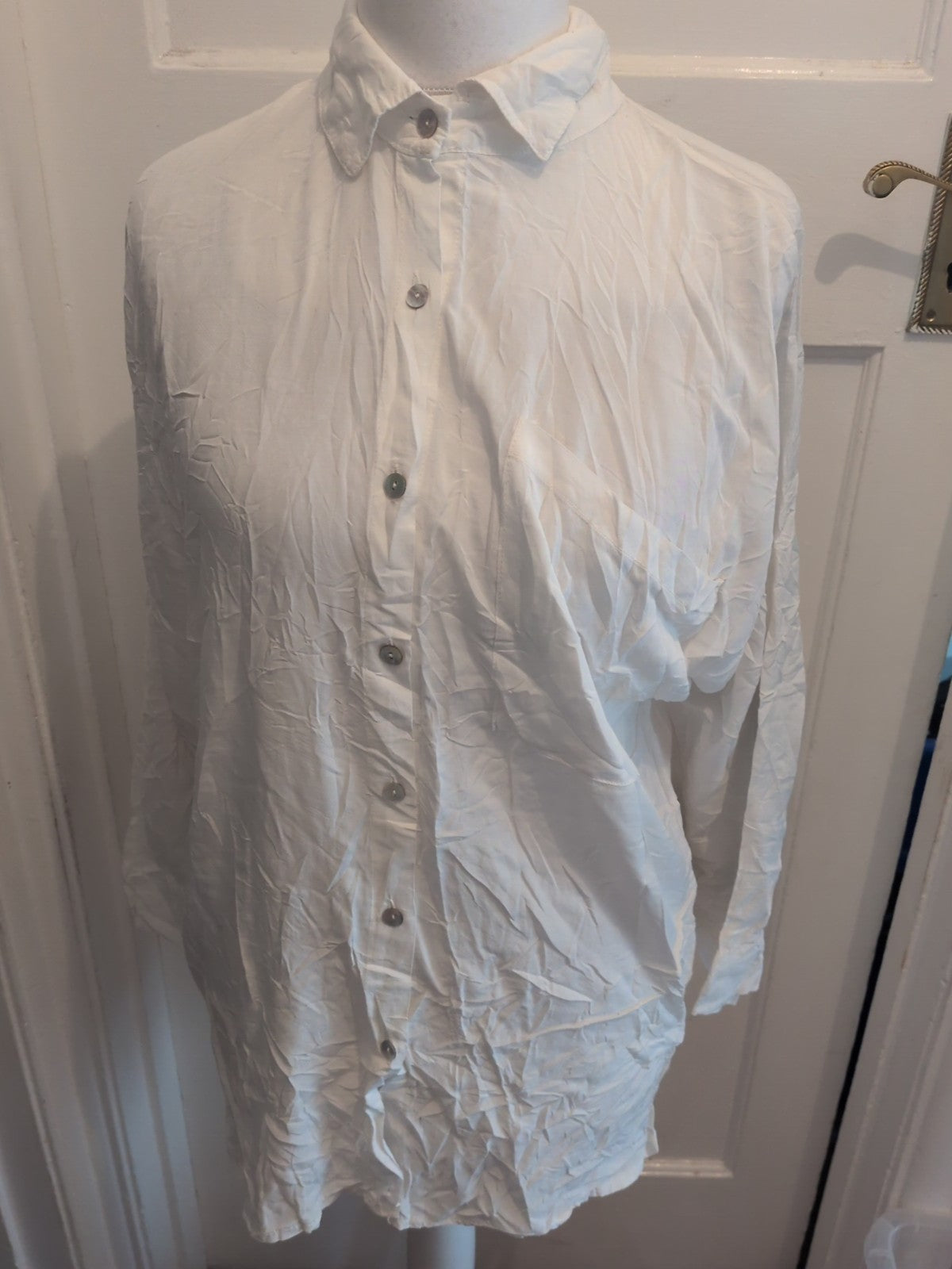 One Size Cream Long Sleeve Shirt Possibly Nightwear