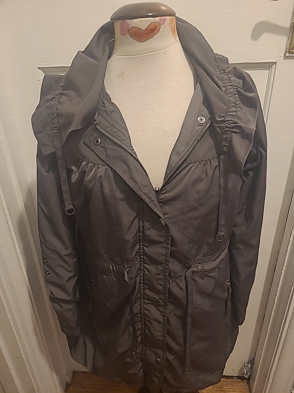 Ladies George Size 12 Brown/Grey Long Sleeve Coat