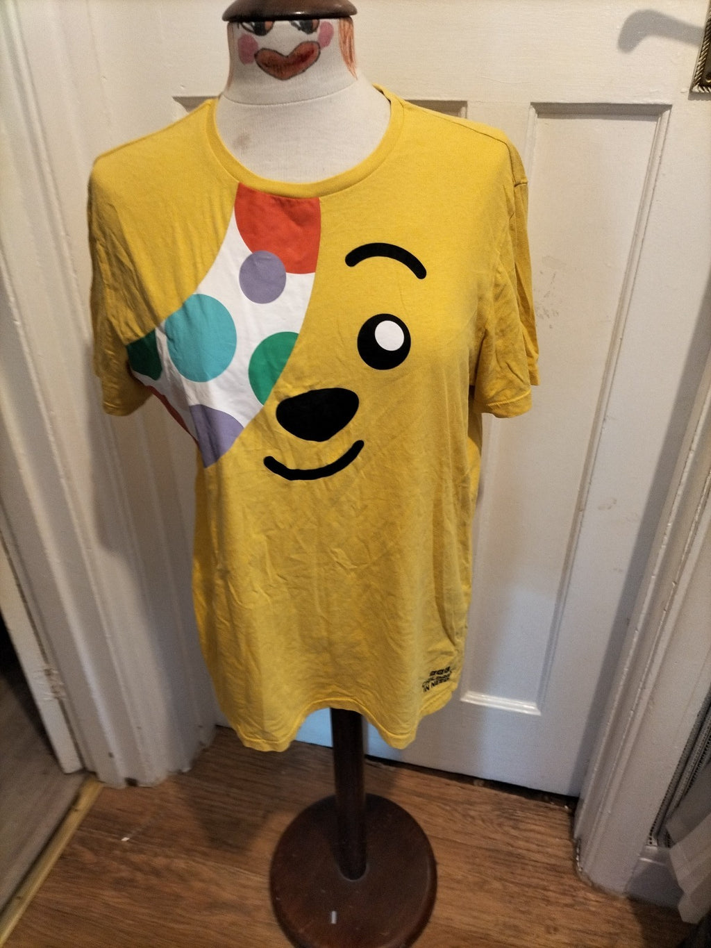 Ladies George Size Medium Yellow "Children In Need" Tshirt