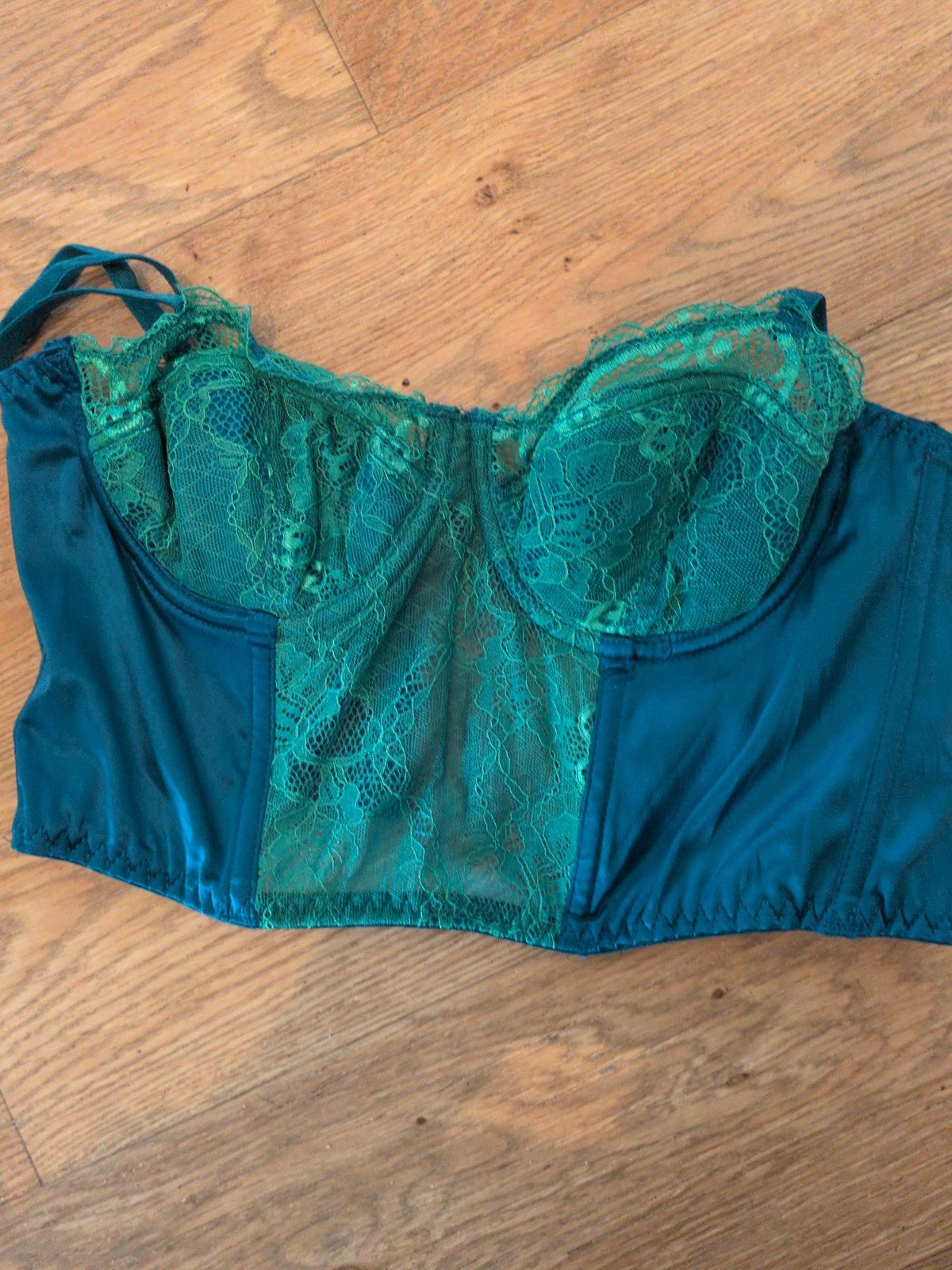 Primark 34b Teal Corset Bra Padded And Wired