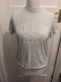 H&M Medium Pale Mint Short Sleeve Print T-shirt